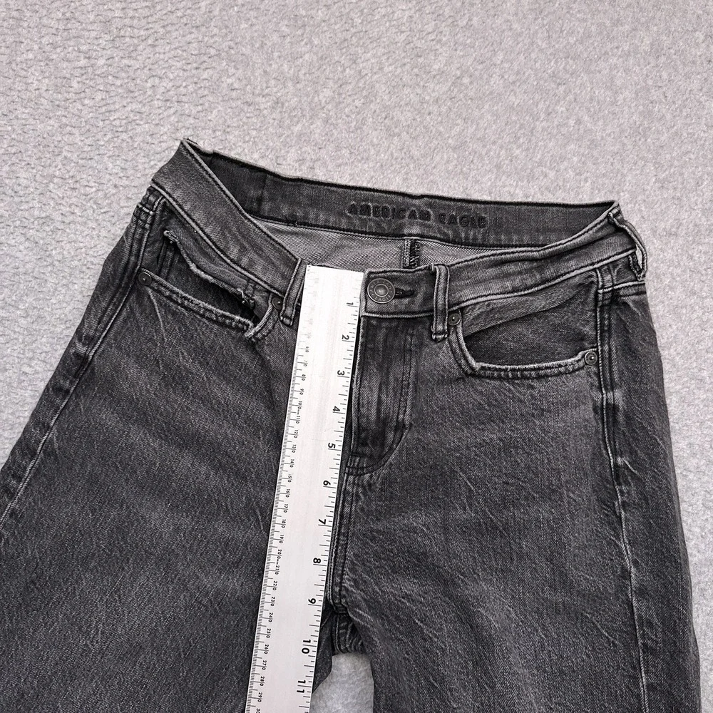 American Eagle 90s Bootcut Jeans Womens 4 SHORT Gray Denim 100%‎ Cotton Mid-Rise